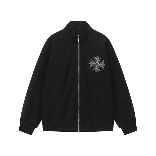 Horseshoe Cross Jacket - Black Street Embroidered Coat 8800