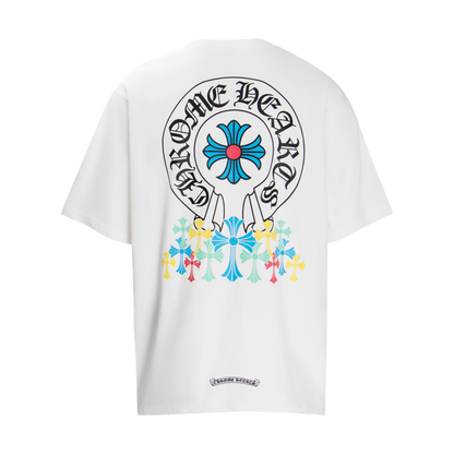 Multi-Design Gothic Cross & Horseshoe Graphic T-Shirts (Black/White)