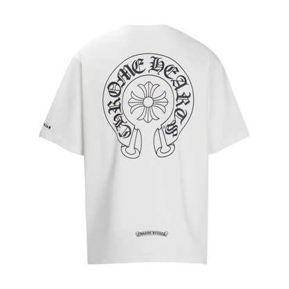 Multi-Design Gothic Cross & Horseshoe Graphic T-Shirts (Black/White)