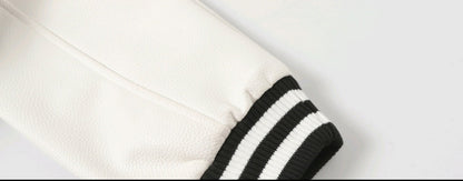Black White Street Style Baseball Coat 0002