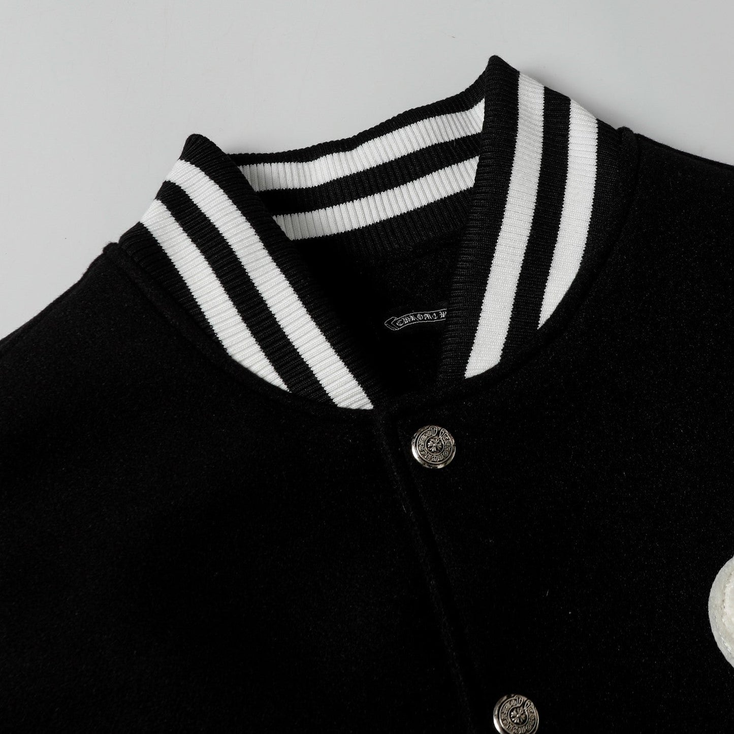 Varsity Jacket - Black White Gothic Baseball Coat 2206