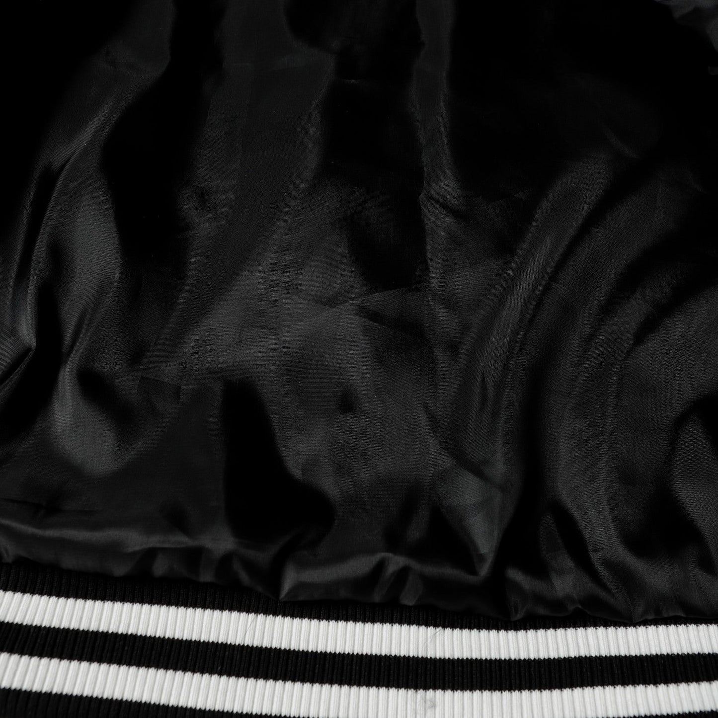 Layered Cross Varsity Jacket - Black White Street Style Outerwear 2208