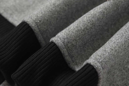 Multi Cross Varsity Jacket - Grey Black Street Jacket 2215