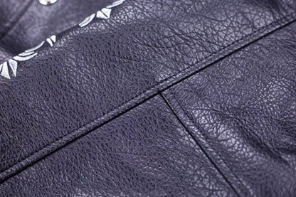 Fleur-de-lis Patch Varsity Jacket - Grey Tie-dye Outerwear A5588