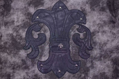 Fleur-de-lis Patch Varsity Jacket - Grey Tie-dye Outerwear A5588