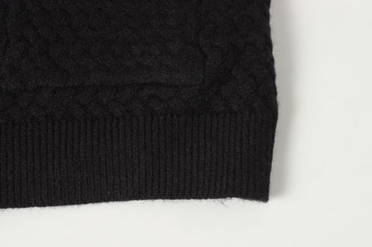 Gothic Cross Knit Cardigan - Black Grey Streetwear Jacket 904